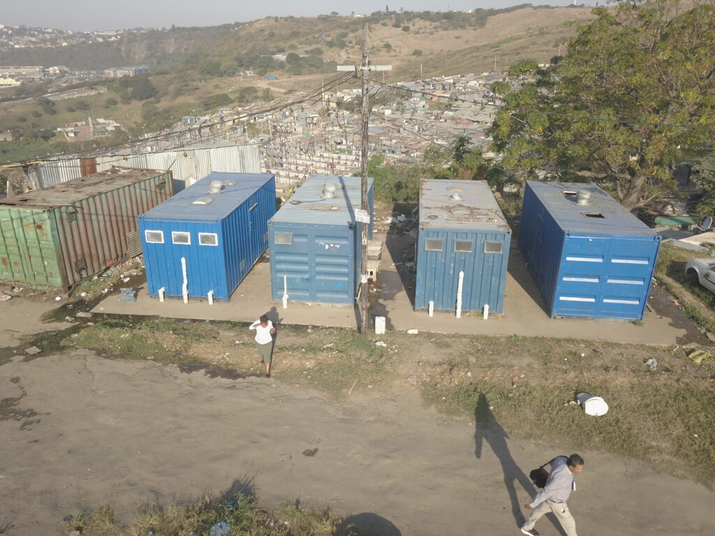 Toilet buildings in South African settlement