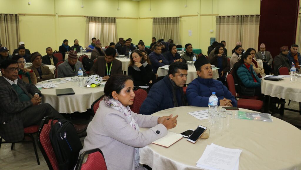 1.Group Shot of workshop with the Ministry of Water. Oxfam Nepal Country Director Sarah Blin pictured in the middle.