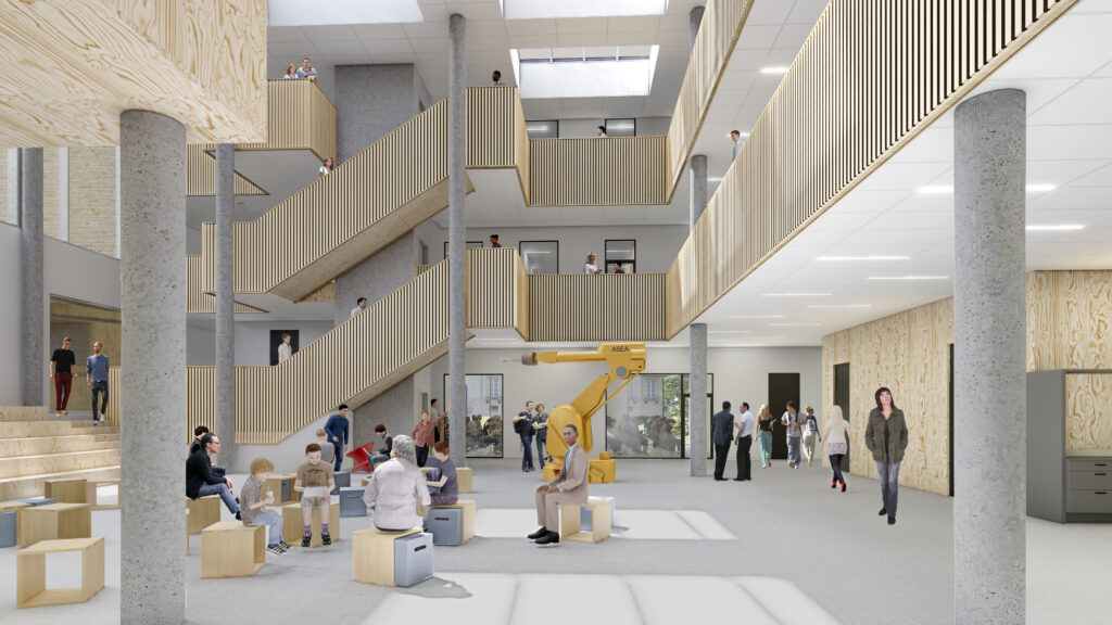 Visualisation of future school interior,