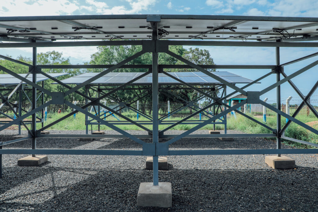 Solar arrays in Gambella refugee camp