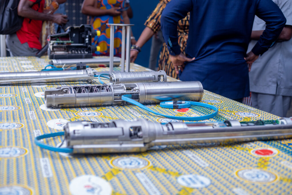 The lab features advanced solar pumping equipment.